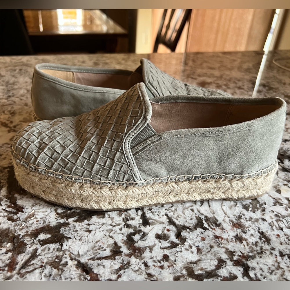 Sam Edelman Soft Leather Suede Espadrilles/Grayish …think Beachy Vacation FUN!